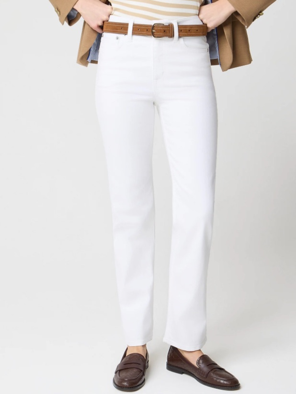 J. Crew Factory Mid-rise straight jean in all-day stretch in White Denim Size 24